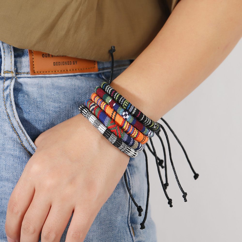 Fashion Ethnic Wear For Men - 12pcs Nepal Ethnic Bohemia Rope Bracelet