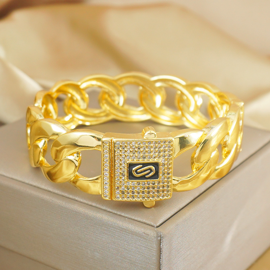 Ethnic Fashion In Dubai - Cuba Chain Neutral Fashion Bracelet, 24K