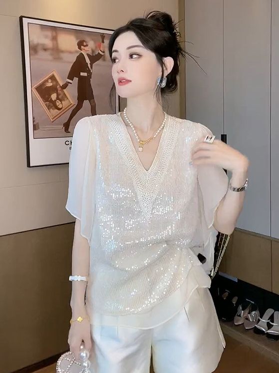 Thai Silk Blouse - French Chiffon Shirt 2025 Summer New