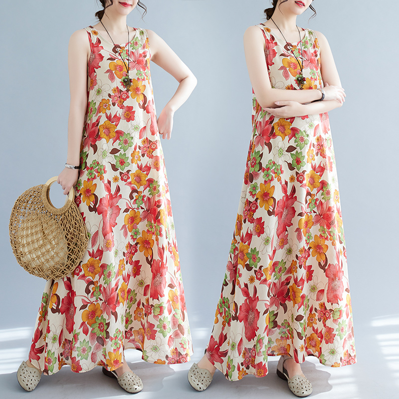 Ethnic Clothing & Online Fashion Store Khaadi Uk - Bohemian Mid-Length Print Dress Summer New