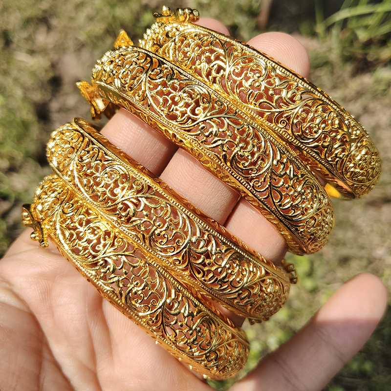 Ethnic Fashion In Dubai - 24K Ethnic Gold Color Dubai Bangles