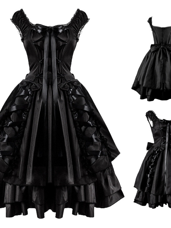 Ethnic Gown - Black Lolita Dress Halloween Cosplay Costume