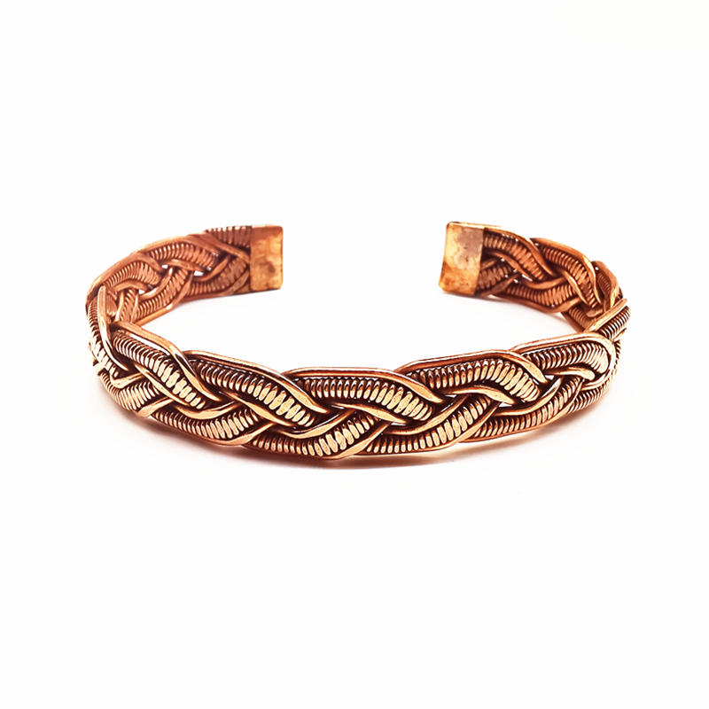 Ethnic Fashion Com - Red Copper Wristed Open Cuff Wide