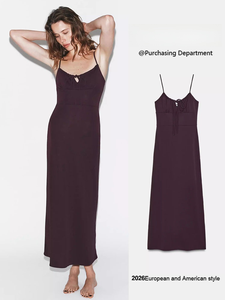 Summer New round Neck Slit Mid - Ethnic Fashion Dress ulasan dan harga
