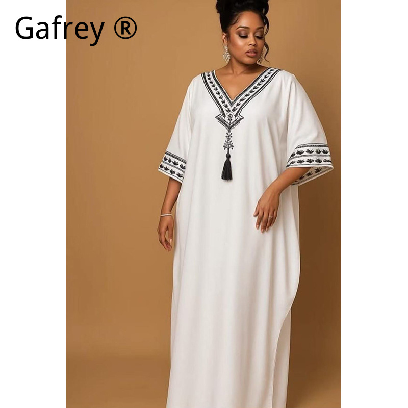 Middle Eastern Printed Abaya W - Ethnic Gown ulasan dan harga