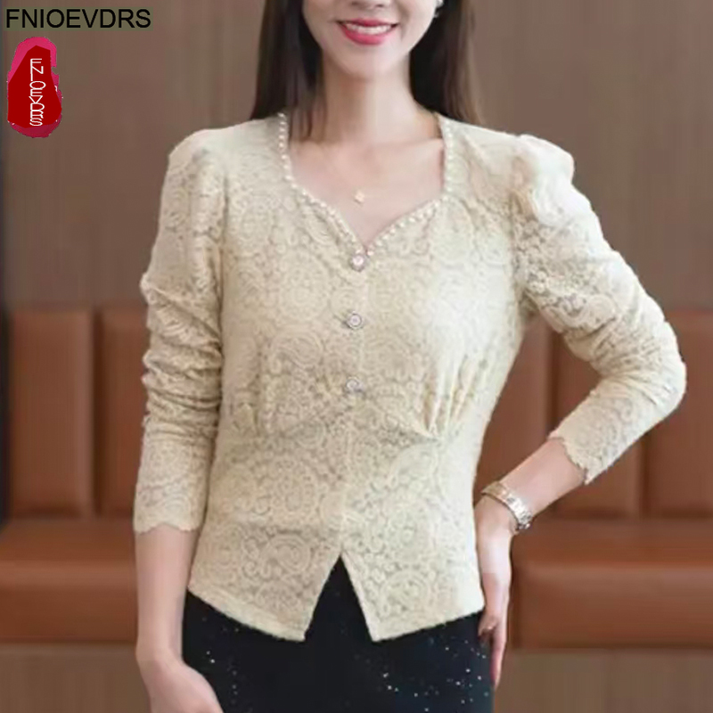 Hollow Out Crochet Lace Tops B - Thai Silk Blouse ulasan dan harga