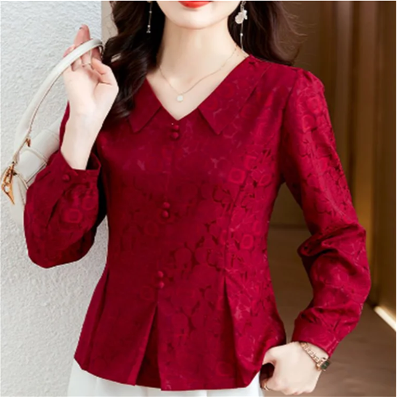 Retro Women's Shirt Jacquard S - Thai Silk Blouse ulasan dan harga