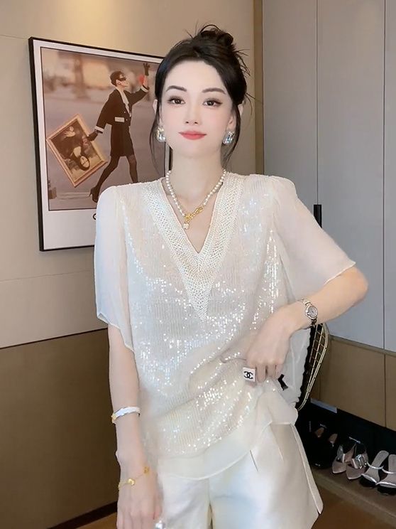 French Chiffon Shirt 2025 Summ - Thai Silk Blouse ulasan dan harga