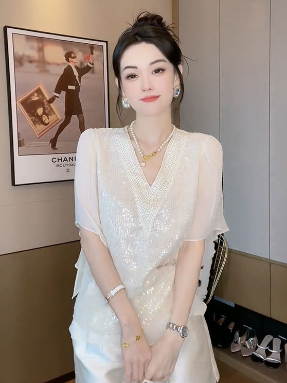 French Chiffon Shirt 2025 Summ - Thai Silk Blouse ulasan dan harga
