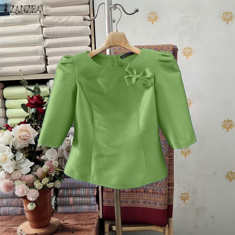ZANZEA Women's Elegant Satin B - Thai Silk Blouse ulasan dan harga