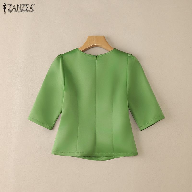 ZANZEA Women's Elegant Satin B - Thai Silk Blouse ulasan dan harga