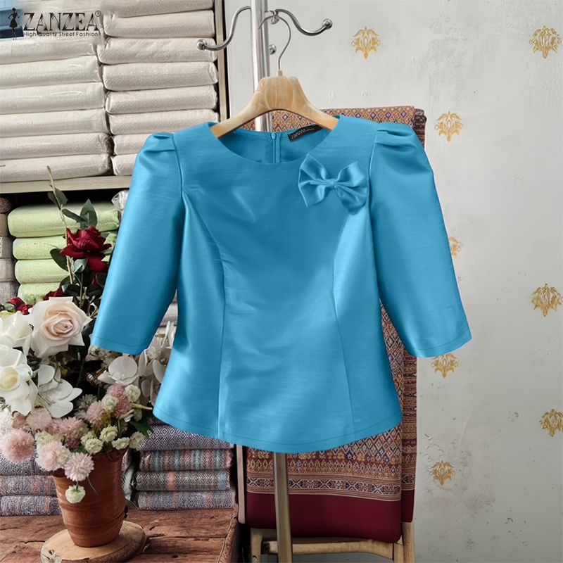 ZANZEA Women's Elegant Satin B - Thai Silk Blouse ulasan dan harga