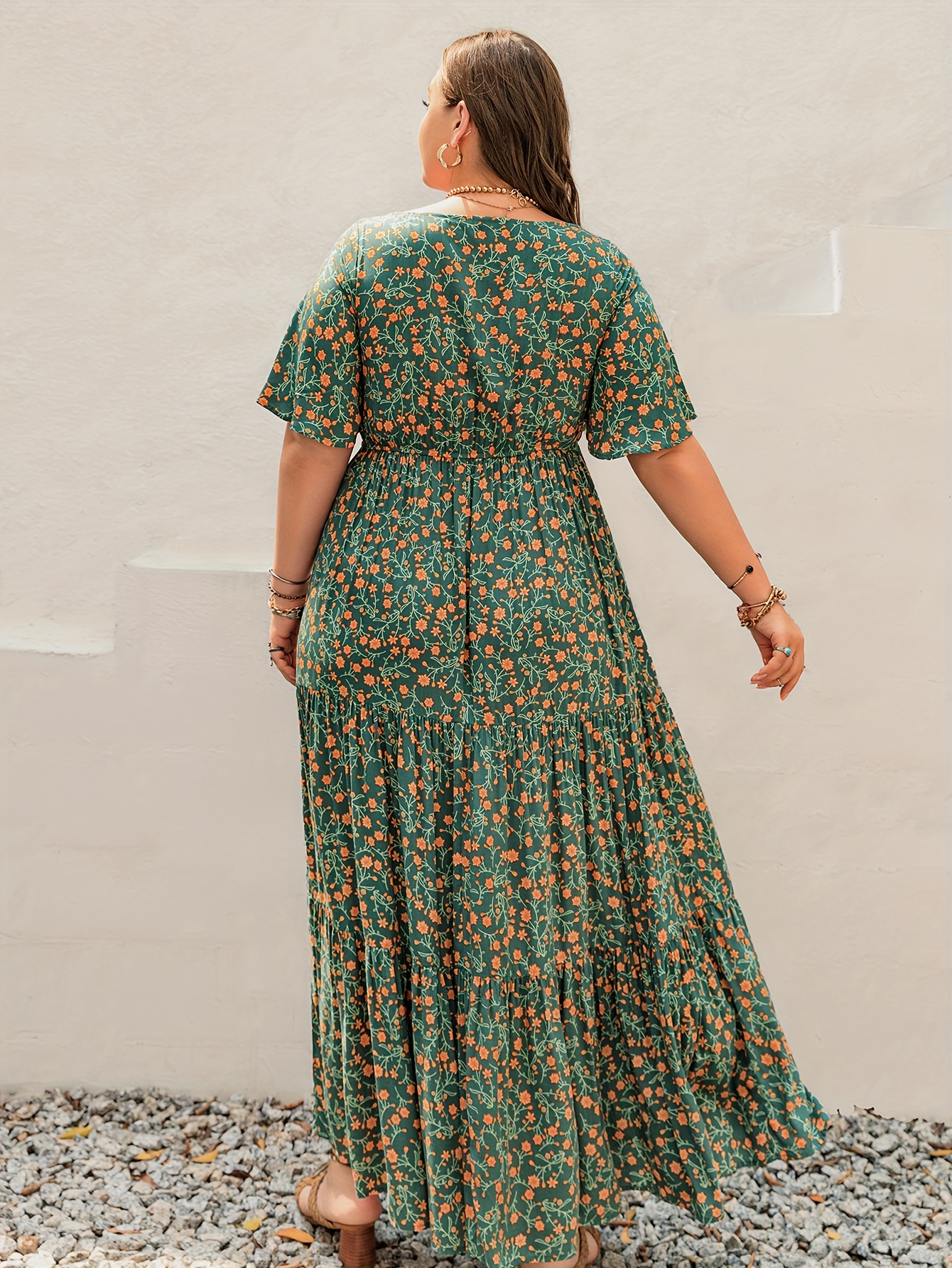 Plus Size Bohemian Long Dress  - Ethnic Fashion Dress ulasan dan harga