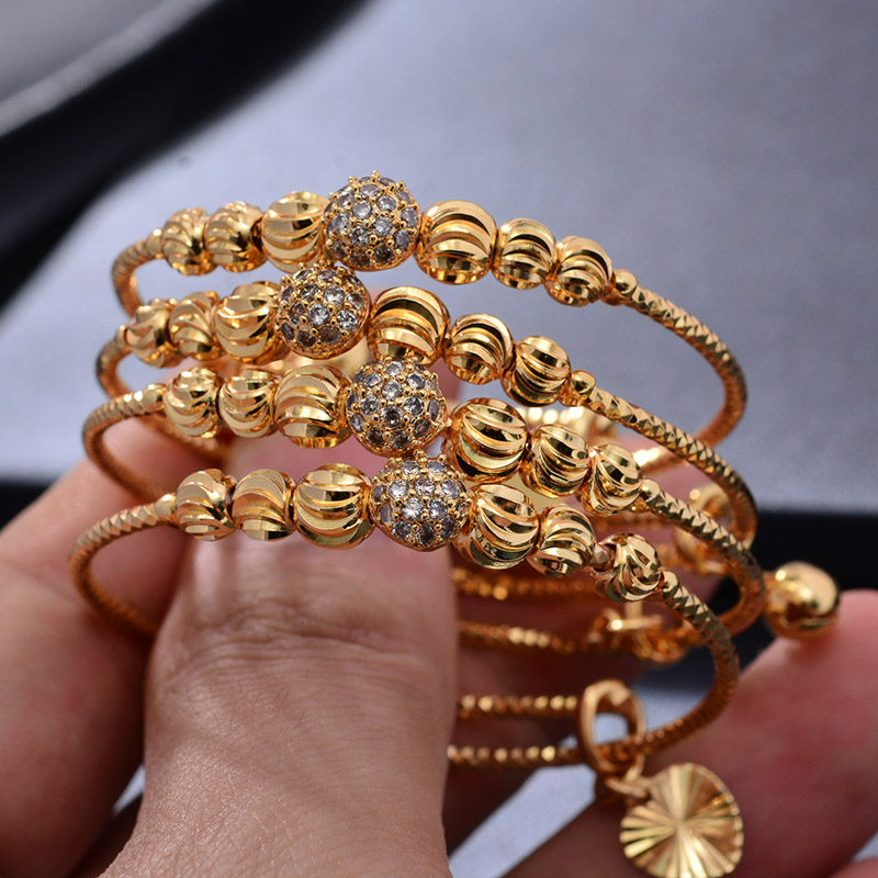 24K 4pcs Ethnic Bead Gold Colo - Ethnic Fashion In Dubai ulasan dan harga