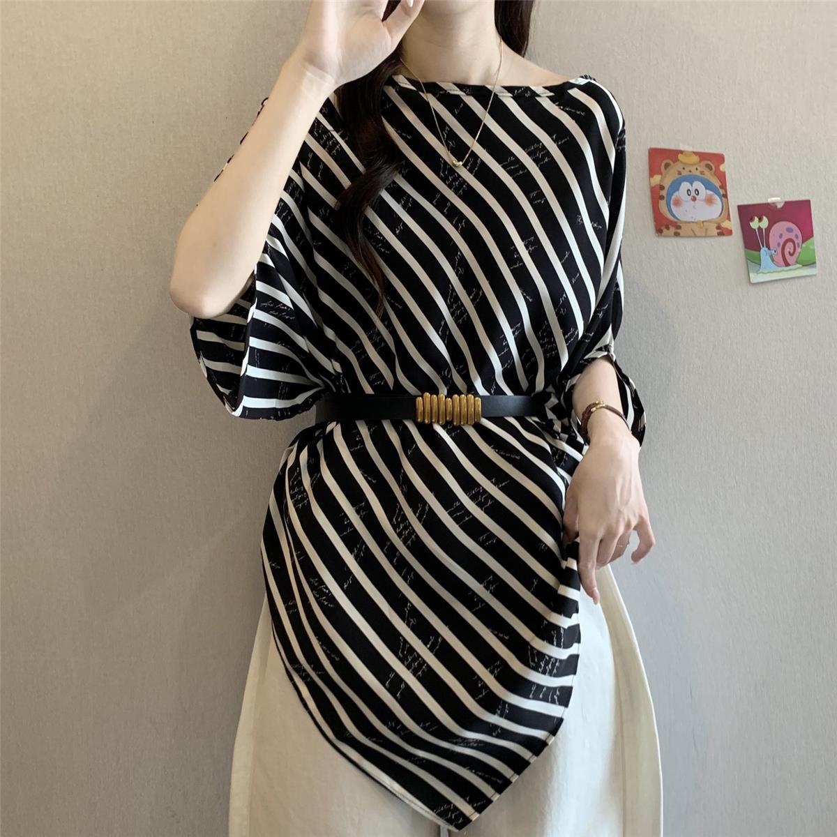Irregular Short-sleeved Chiffo - Thai Silk Blouse ulasan dan harga
