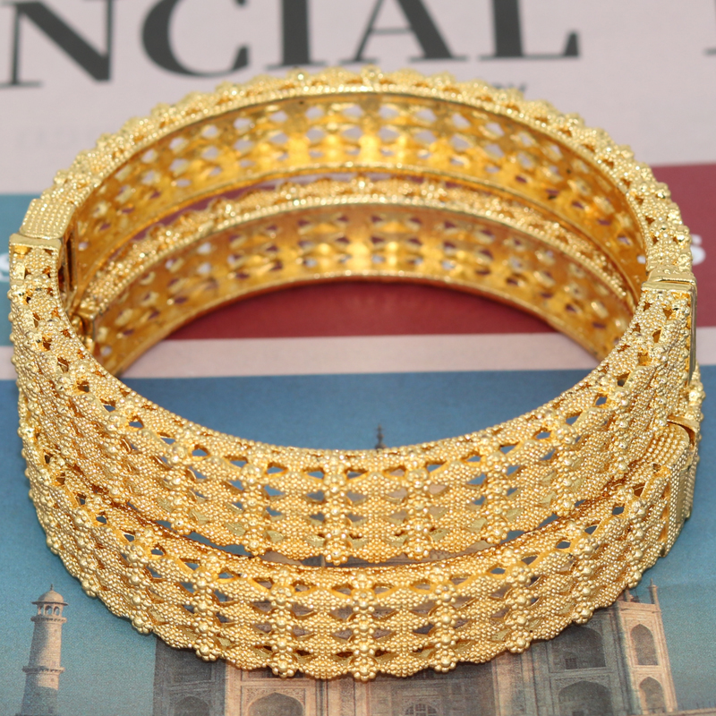 2pcs/lot Indian Gold Bracelets - Ethnic Fashion In Dubai ulasan dan harga