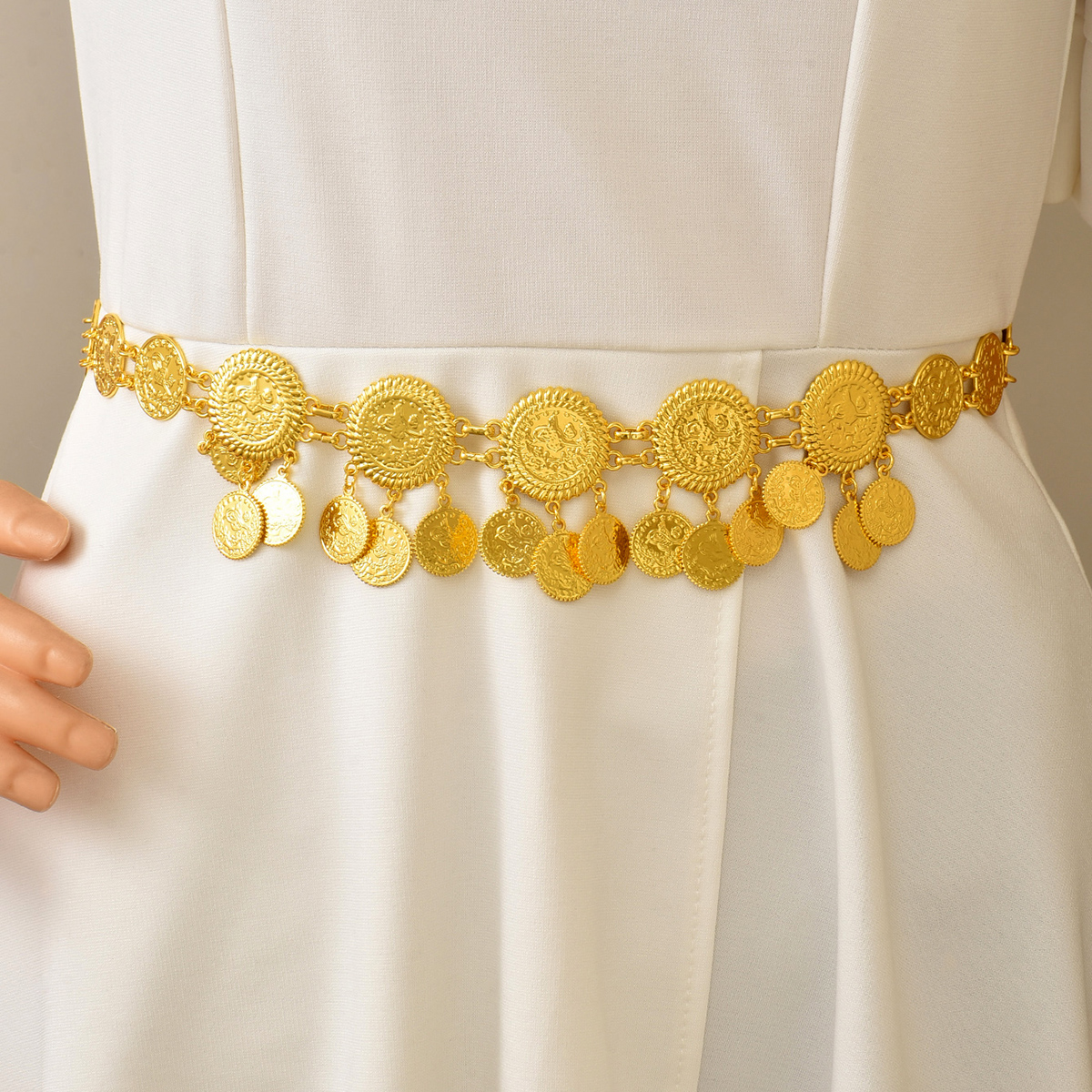 Golden Coin Pattern Bridal Bel - Ethnic Gown ulasan dan harga