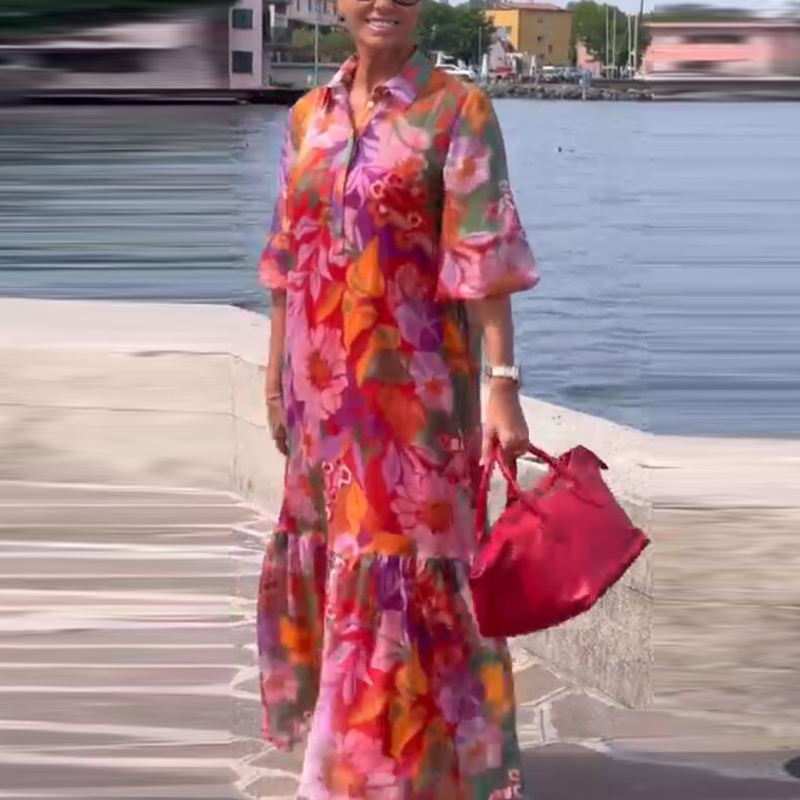 Plus Size Dress Women Turn Dow - Ethnic Fashion Dress ulasan dan harga