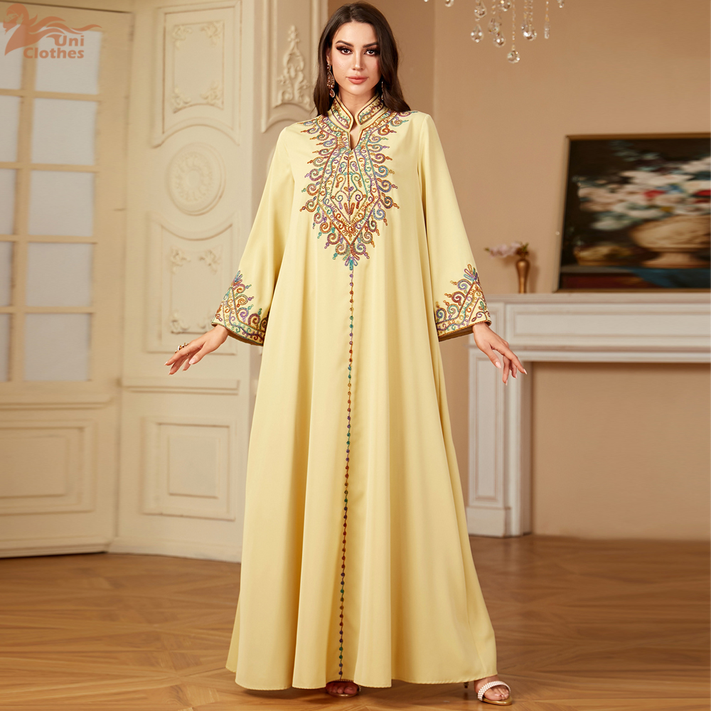 Uni Embroidery V-Neck Long Dre - Ethnic Fashion In Dubai ulasan dan harga