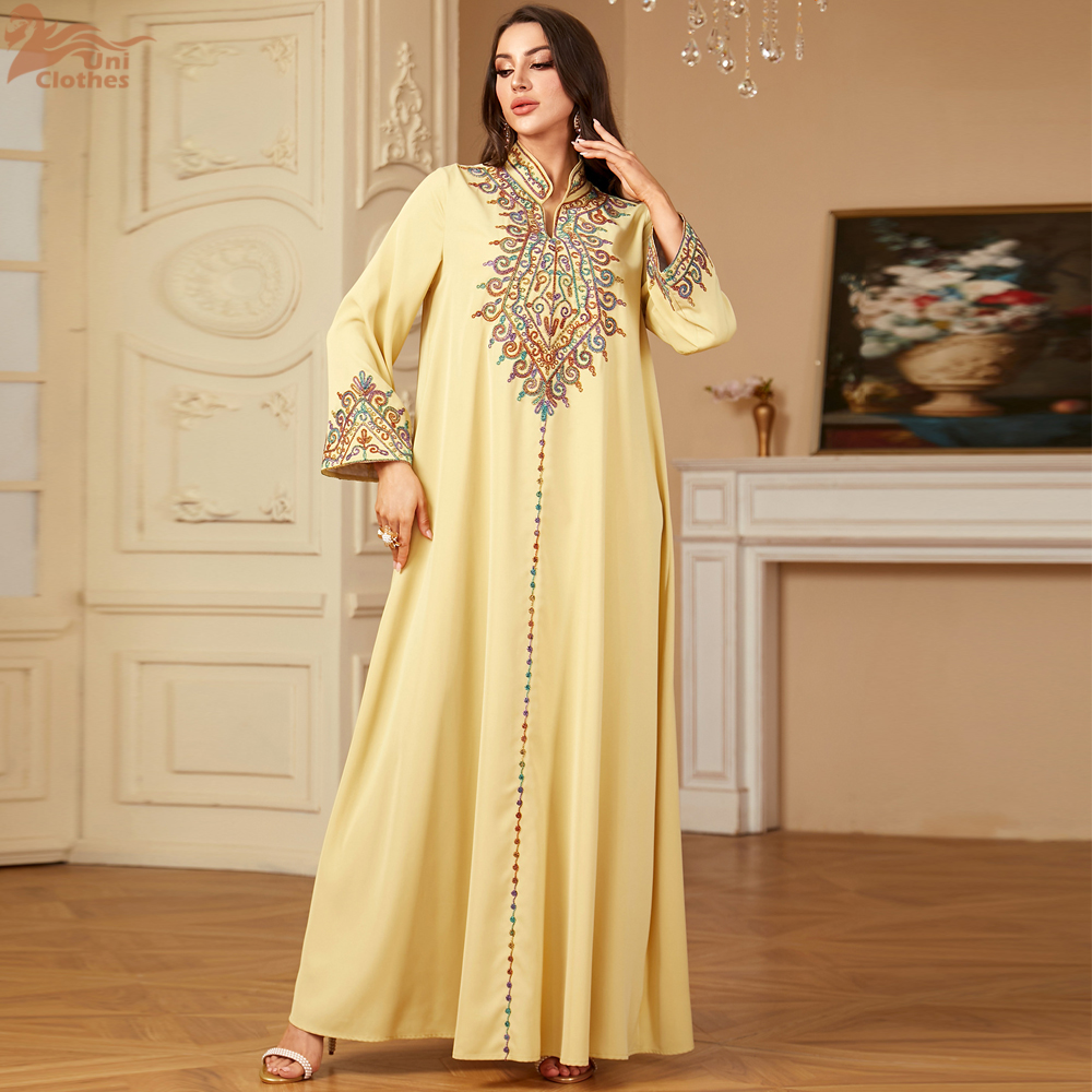 Uni Embroidery V-Neck Long Dre - Ethnic Fashion In Dubai ulasan dan harga