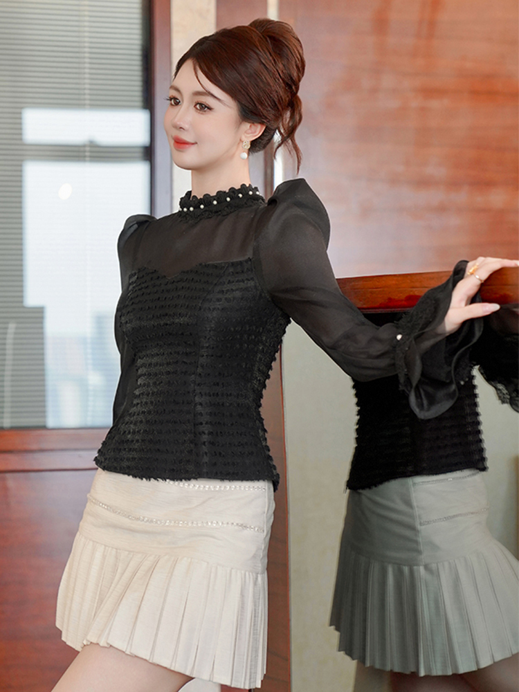 Fake 2-Piece Black Formal Occa - Thai Silk Blouse ulasan dan harga
