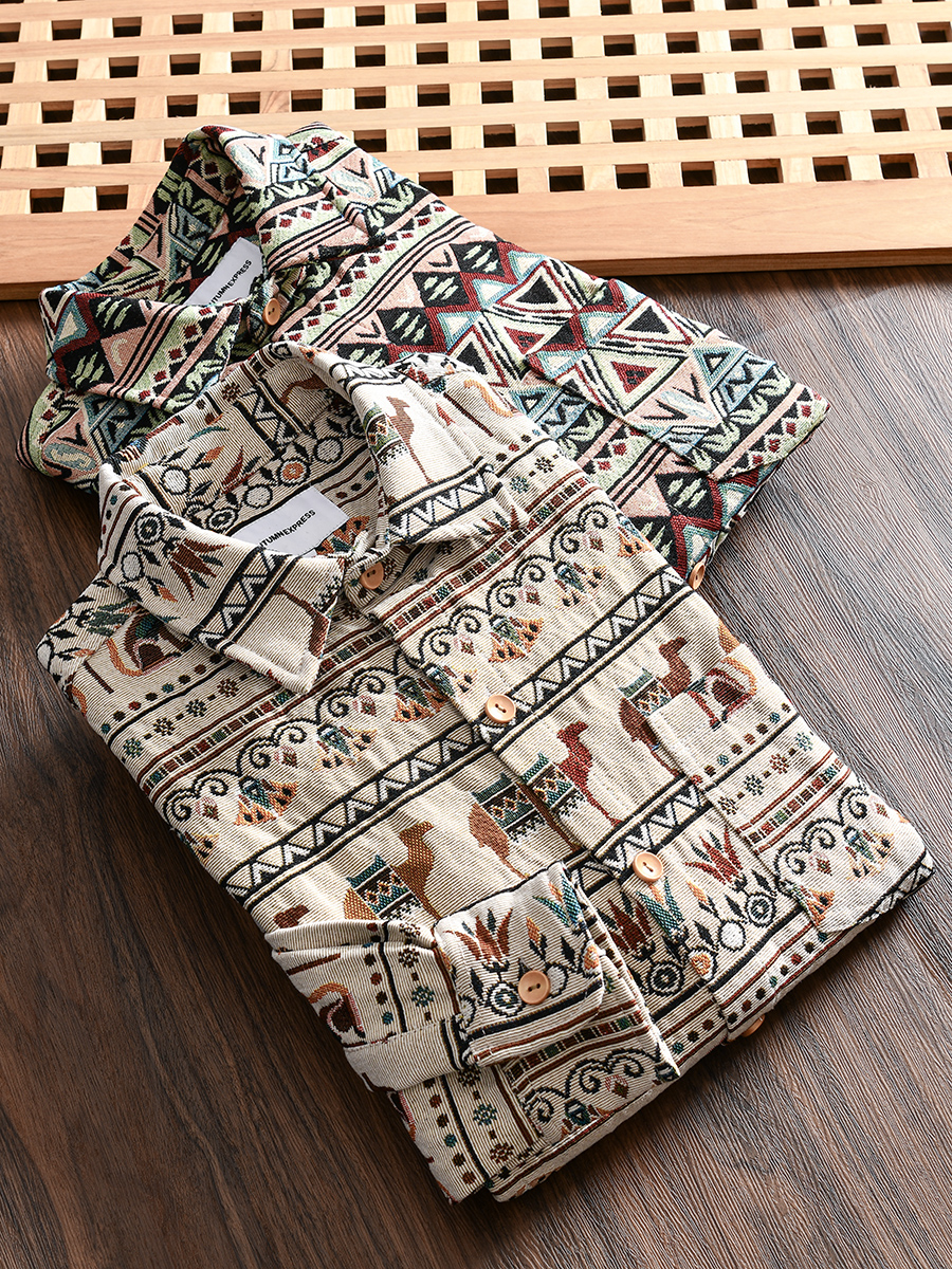  Thickened Collared Men's Shir - Urban Ethnic Fashion ulasan dan harga