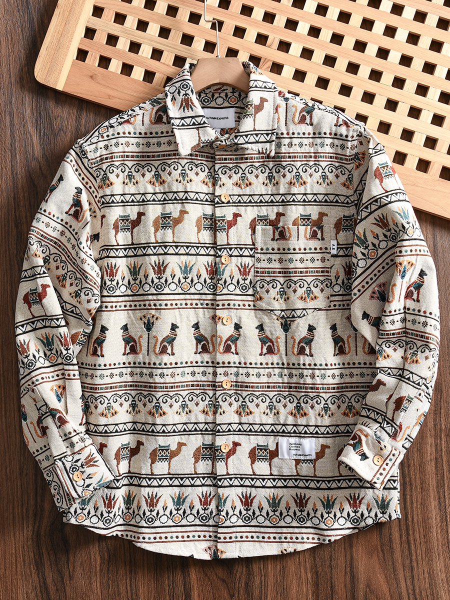  Thickened Collared Men's Shir - Urban Ethnic Fashion ulasan dan harga