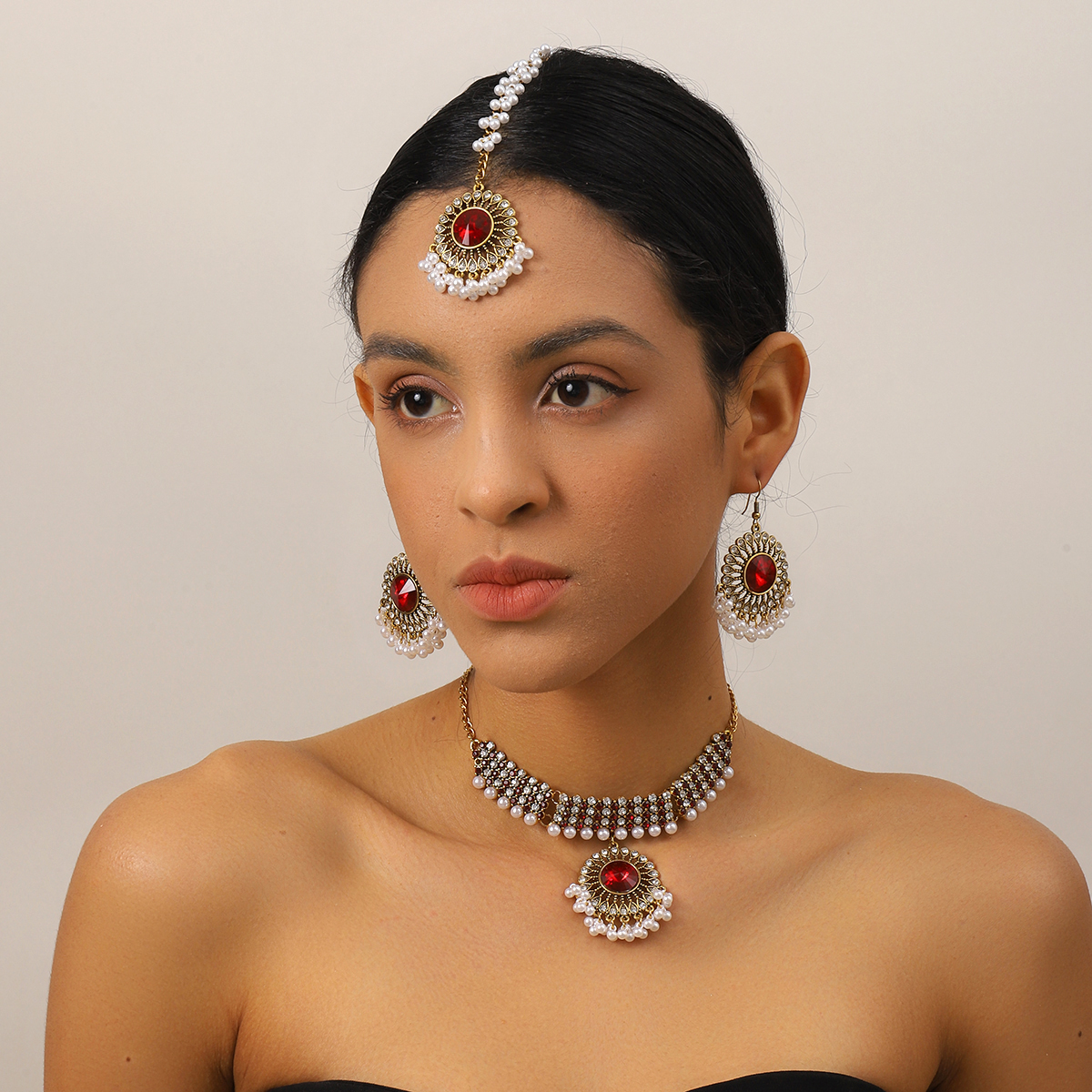 Luxury Gold Color Round Crysta - Ethnic Fashion In Dubai ulasan dan harga