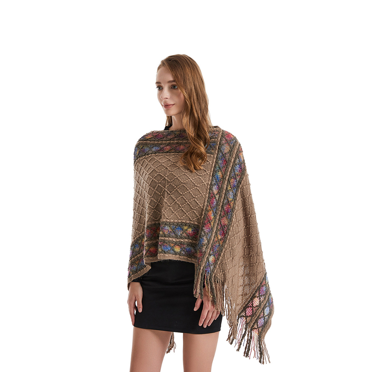 Women Spring Autumn Poncho Uni - Ethnic Fashion For Ladies ulasan dan harga