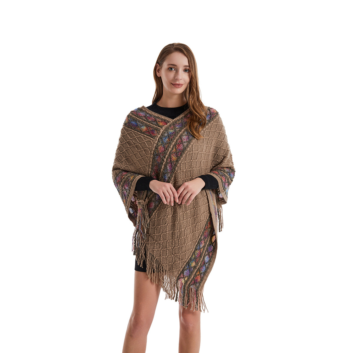 Women Spring Autumn Poncho Uni - Ethnic Fashion For Ladies ulasan dan harga
