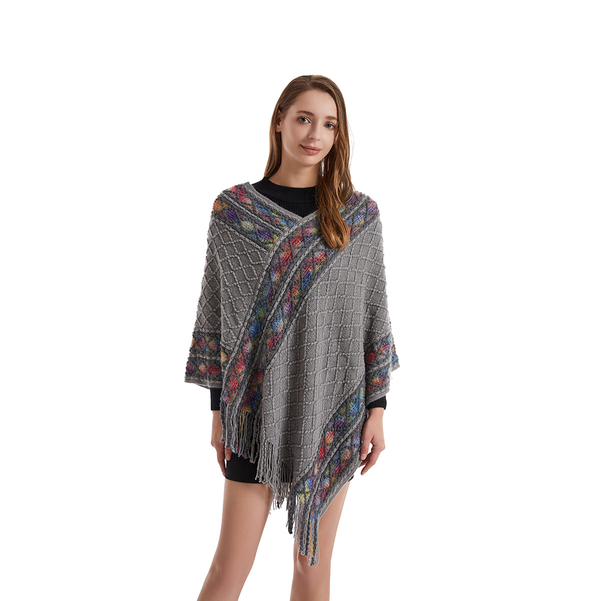 Women Spring Autumn Poncho Uni - Ethnic Fashion For Ladies ulasan dan harga