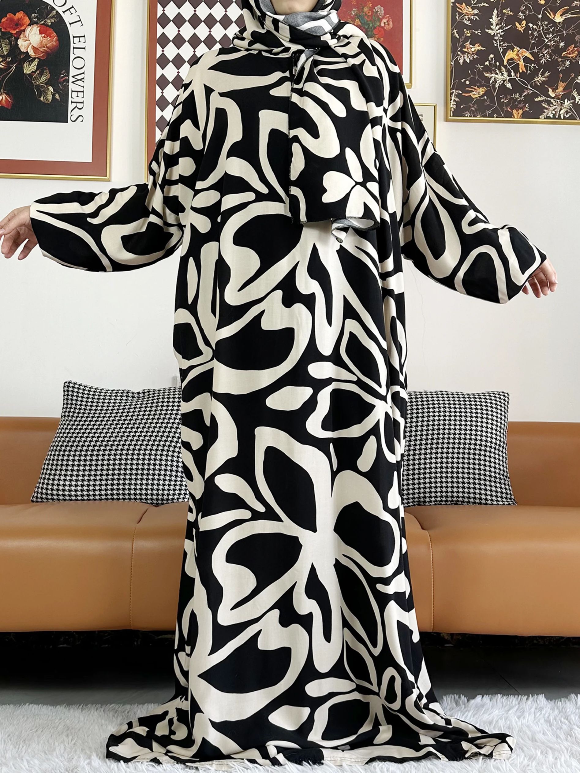 2025 Muslim Cotton Lady's Abay - Ethnic Gown ulasan dan harga