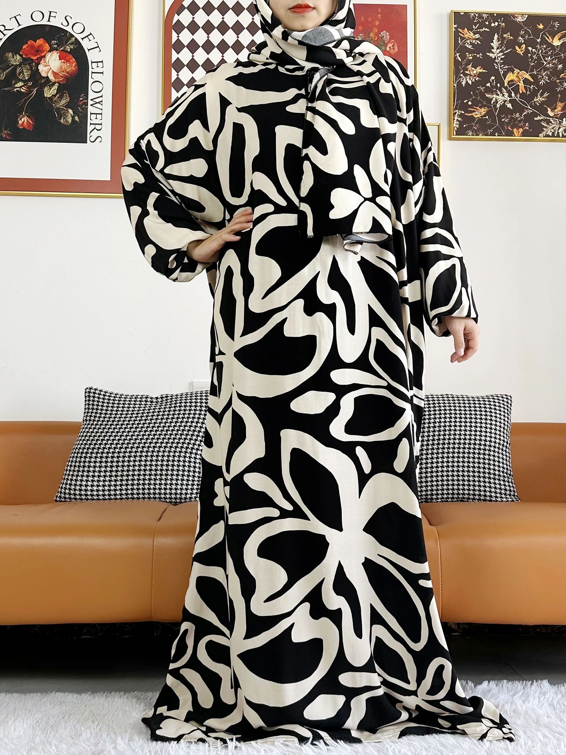 2025 Muslim Cotton Lady's Abay - Ethnic Gown ulasan dan harga