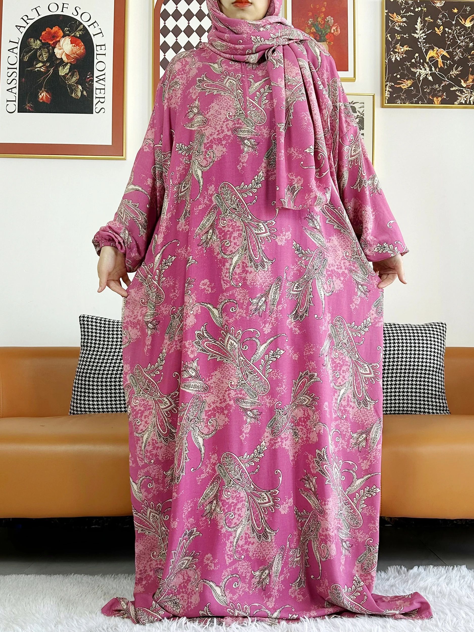 2025 Muslim Cotton Lady's Abay - Ethnic Gown ulasan dan harga