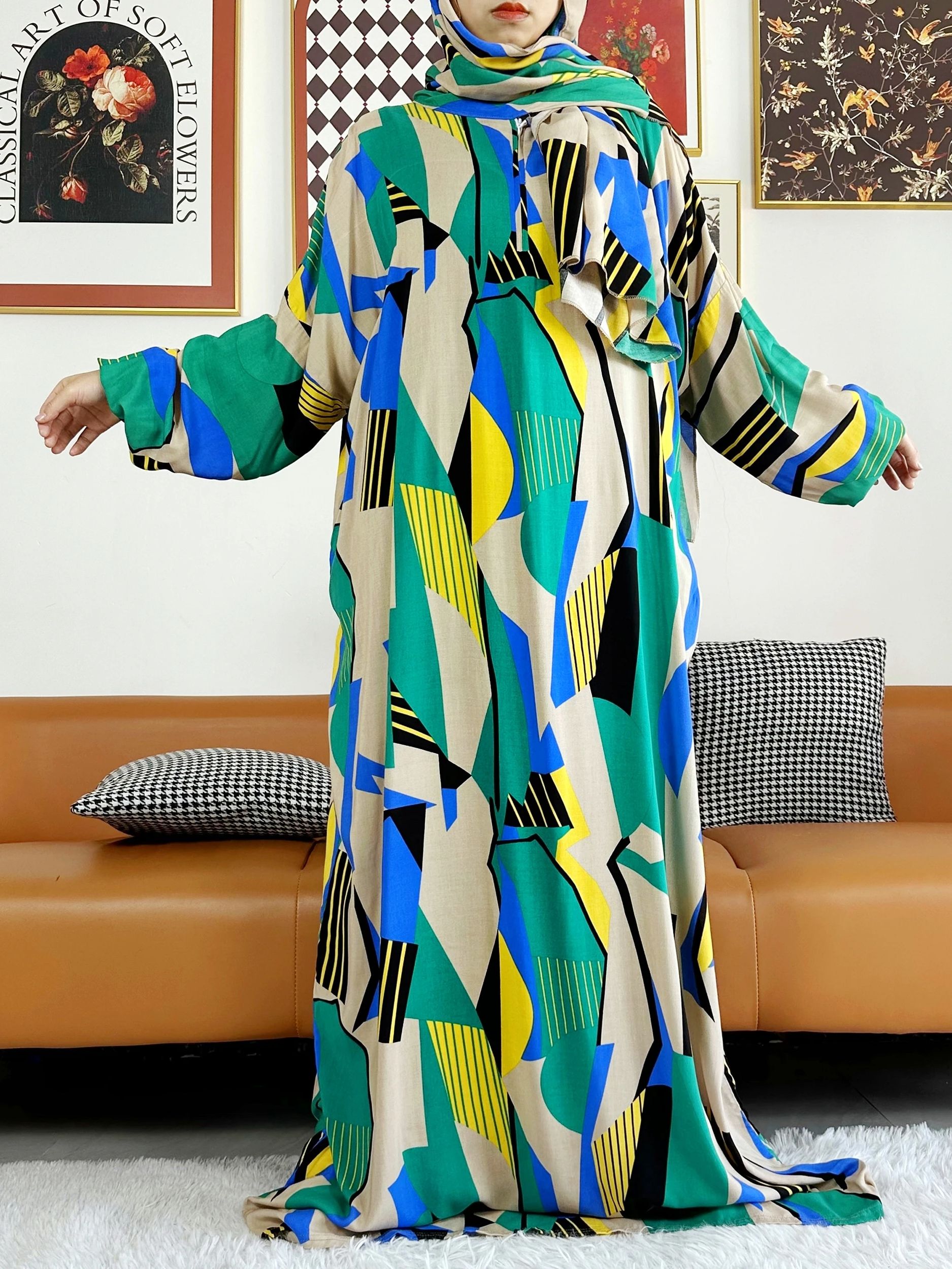 2025 Muslim Cotton Lady's Abay - Ethnic Gown ulasan dan harga