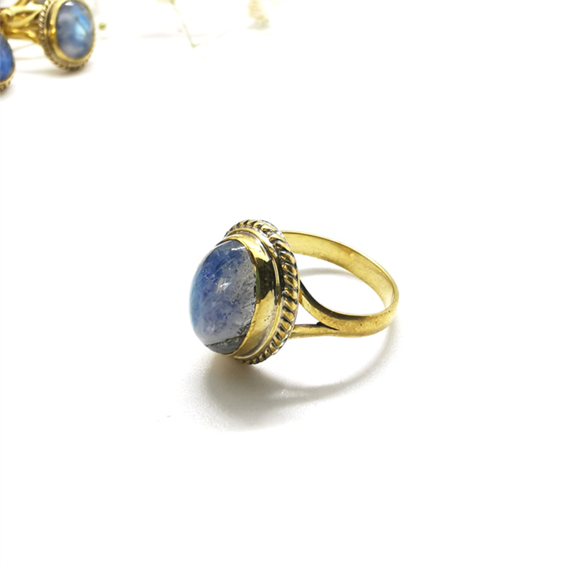 Natural Stone Rings Brass Inla - Ethnic Fashion Com ulasan dan harga