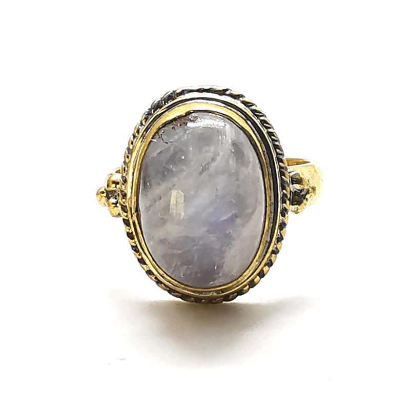 Natural Stone Rings Brass Inla - Ethnic Fashion Com ulasan dan harga