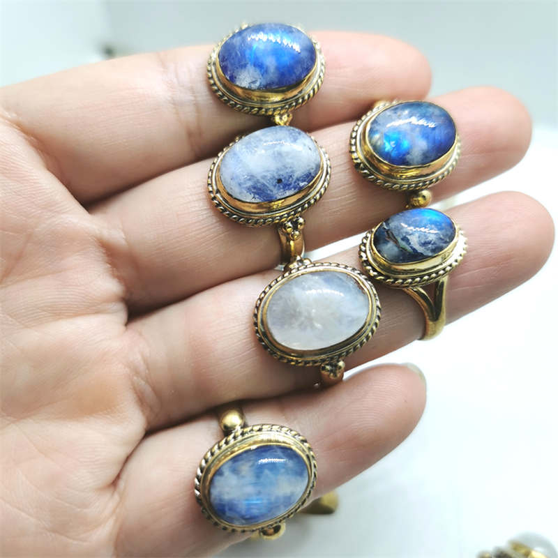 Natural Stone Rings Brass Inla - Ethnic Fashion Com ulasan dan harga